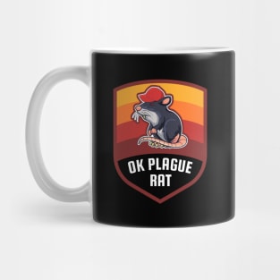 OK Plague Rat Red Hat Gradient Badge Mug